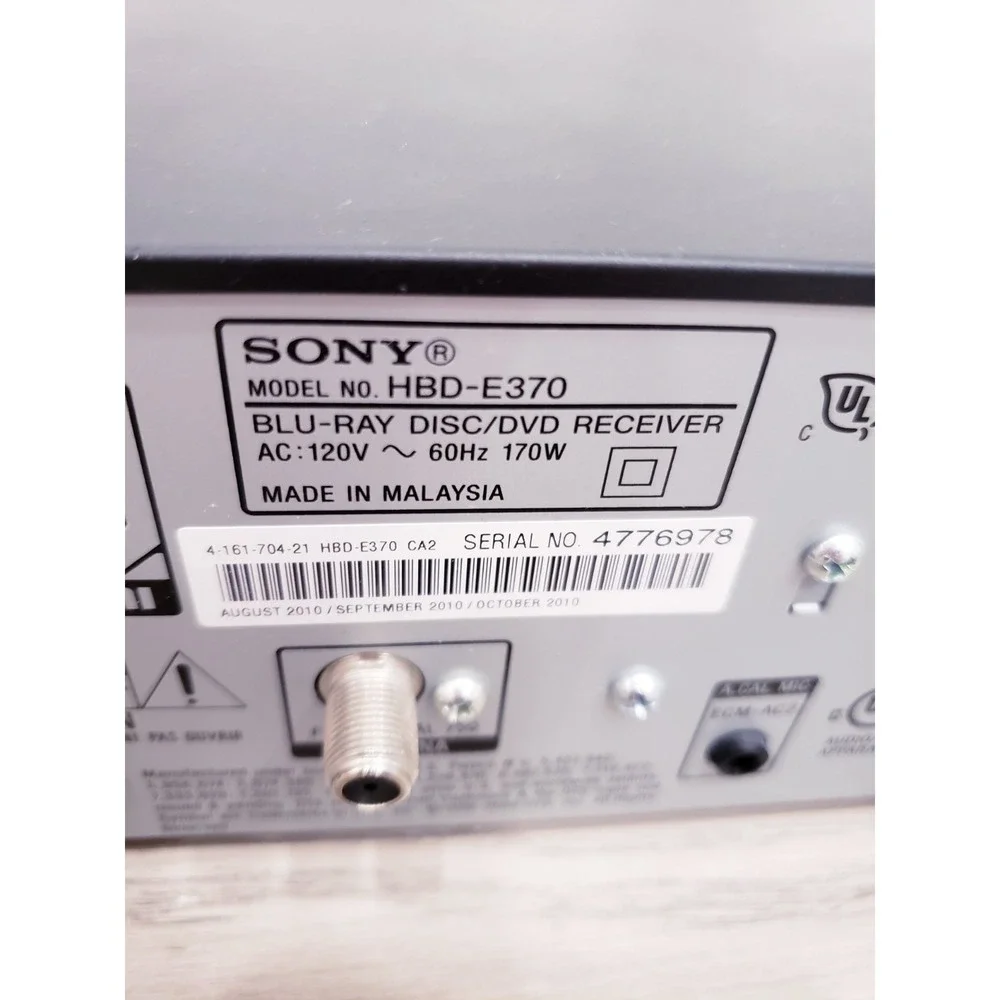 SONY 3D BluRay DVD Player Receiver HBD-E370 With Remote TESTED & WORKING - Picture 3 of 6